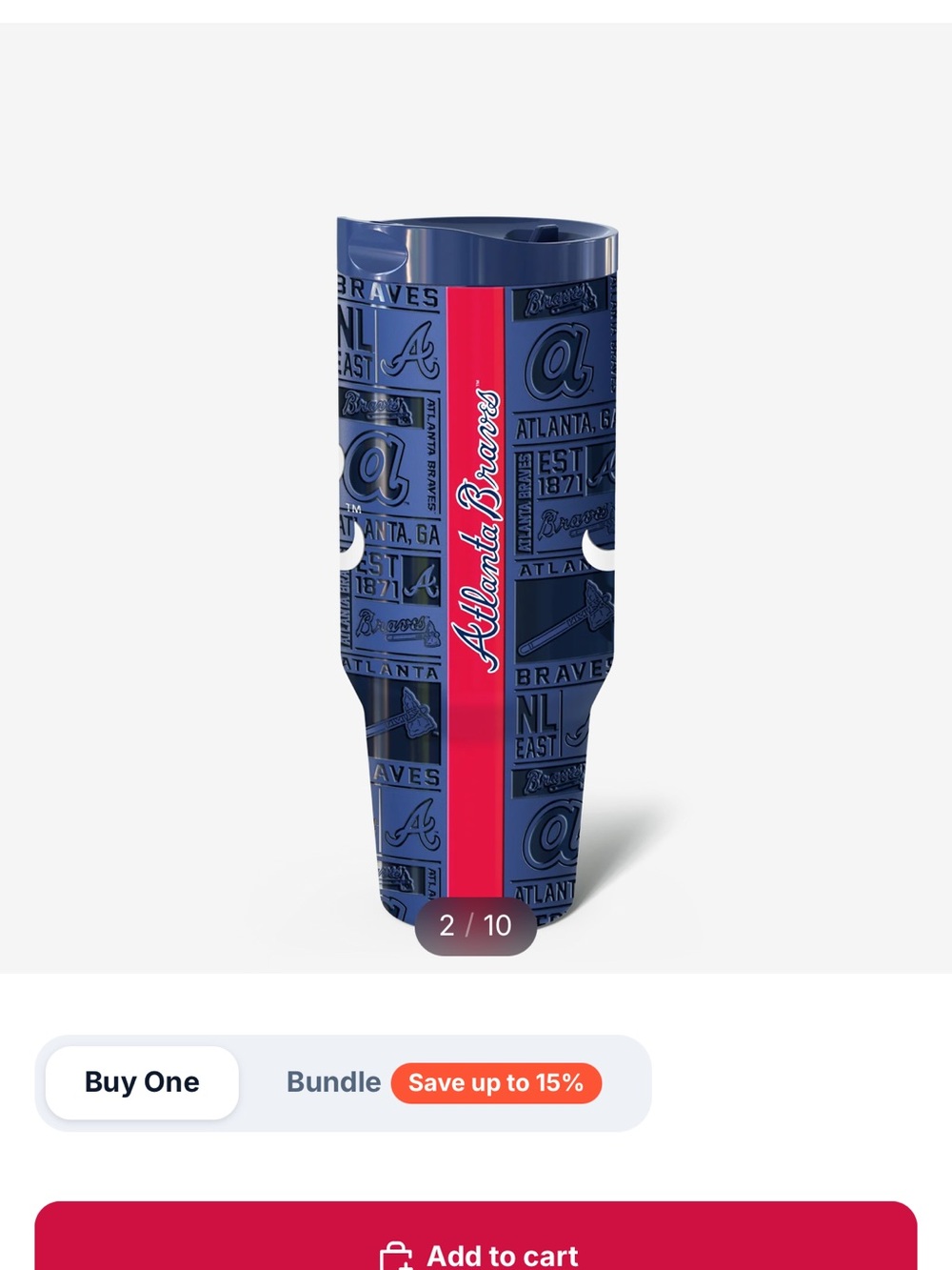 Atlanta Braves Navy and Red Travel Tumbler